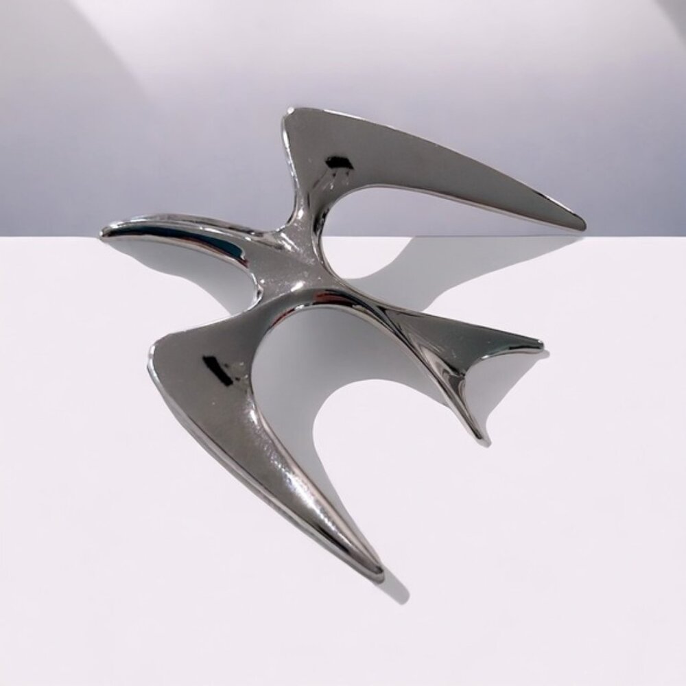Vintage Sarah Coventry Abstract Silver Seagull Pin
